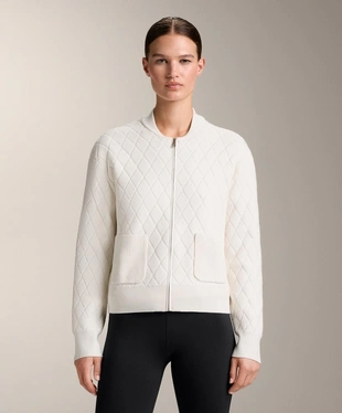 Вязаная куртка с ромбовидной структурой- Заказать в России