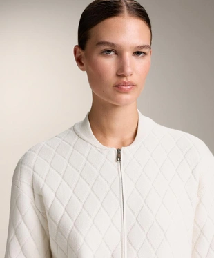Вязаная куртка с ромбовидной структурой- Заказать в России