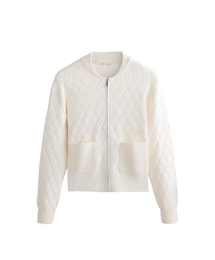 Вязаная куртка с ромбовидной структурой- Заказать в России