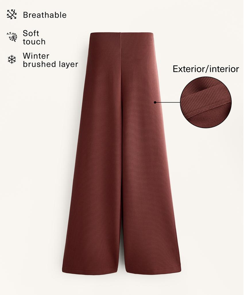 Брюки High rise Rib из мягкой ткани с модалом