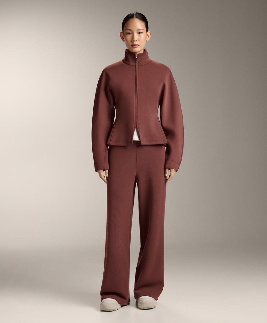 Брюки High rise Rib из мягкой ткани с модалом