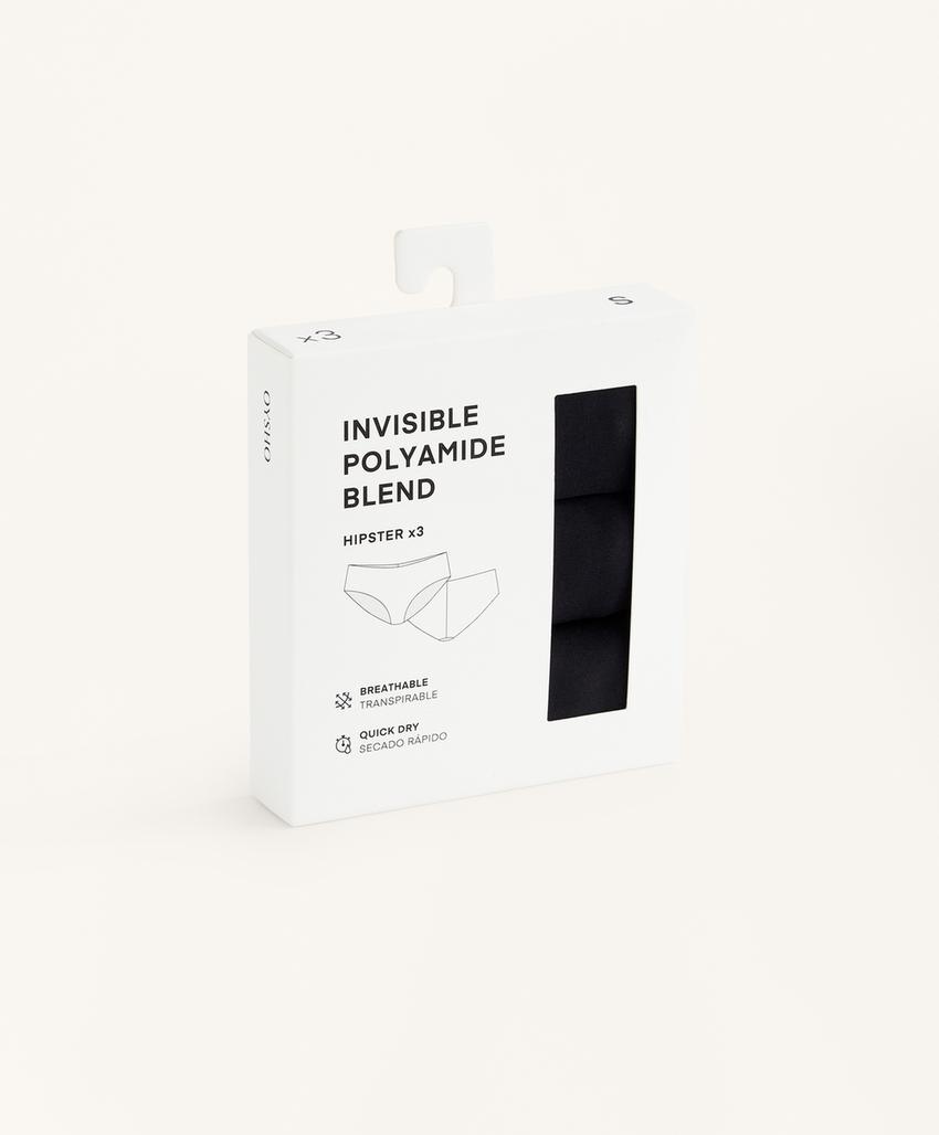 3 незаметных под одеждой классических трусов из смесового полиамида