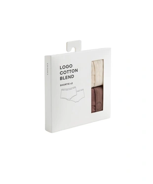 2 трусов-шорти из смесового хлопка с логотипом- Заказать в России