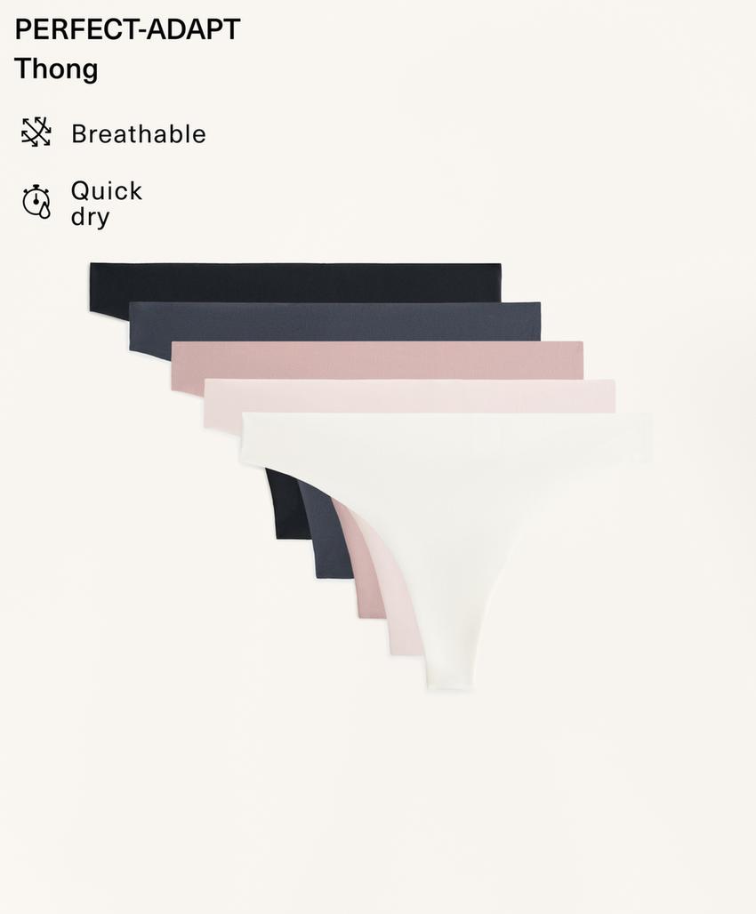 5 трусов танга из смесового полиамида с лазерной обработкой края