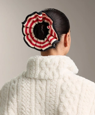 1 вязаная резинка для волос в полоску- Заказать в России