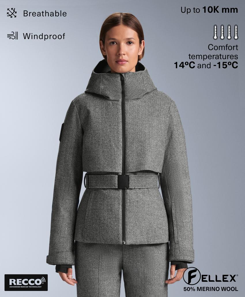 Куртка fellex® из шерсти и синтепона для лыж anthracite grey