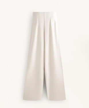 Прямые брюки с рельефным швом из модала с мягкой отделкой- Заказать в России