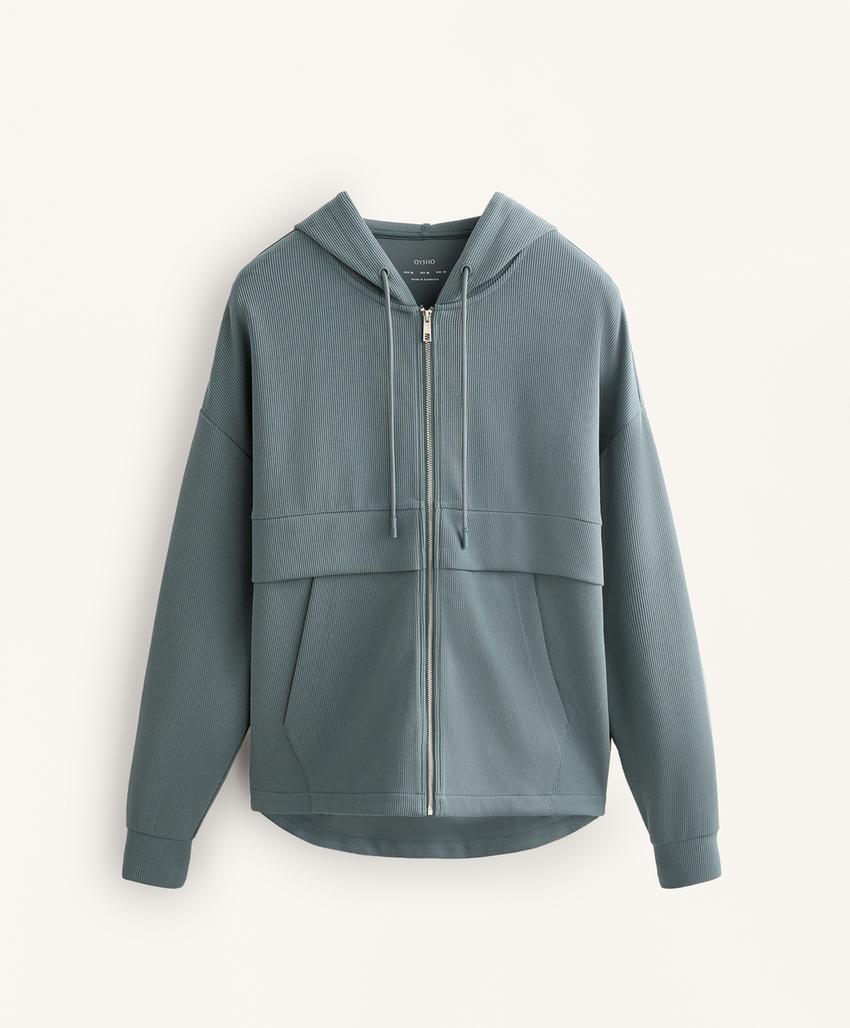 Толстовка Rib на молнии из модала с мягким прикосновением