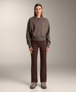 Вязаная куртка с капюшоном, детали по бокам- Заказать в России