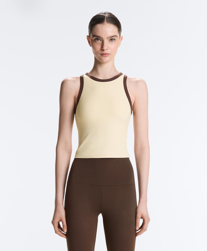 Удлиненный Tank top в рубчик из смесового модала