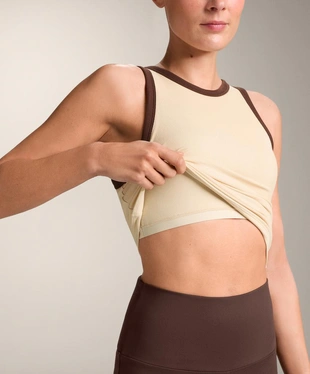 Удлиненный TANK TOP в рубчик из смесового модала- Заказать в России