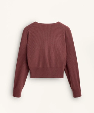 Вязаный свитер на запахе- Заказать в России