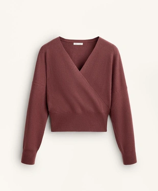 Вязаный свитер на запахе- Заказать в России