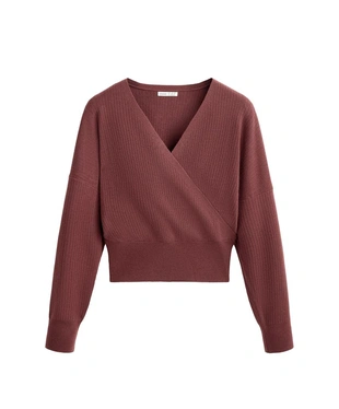 Вязаный свитер на запахе- Заказать в России