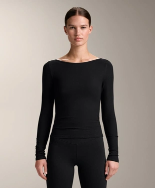 Футболка RIB с вырезом-лодочкой из смесового модала- Заказать в России