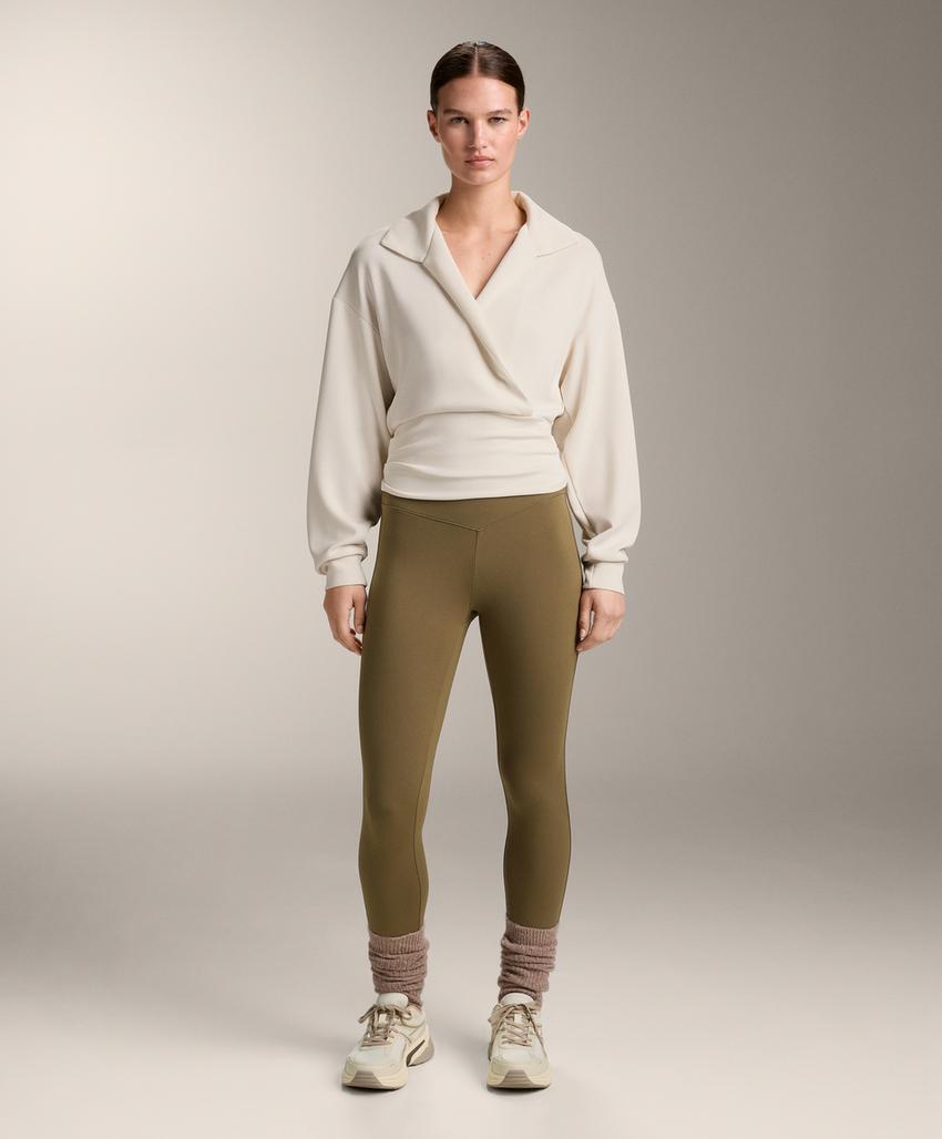 Толстовка на запах с воротником поло из модала