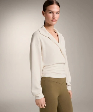 Толстовка на запах с воротником поло из модала- Заказать в России