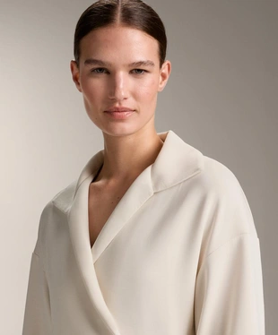 Толстовка на запах с воротником поло из модала- Заказать в России