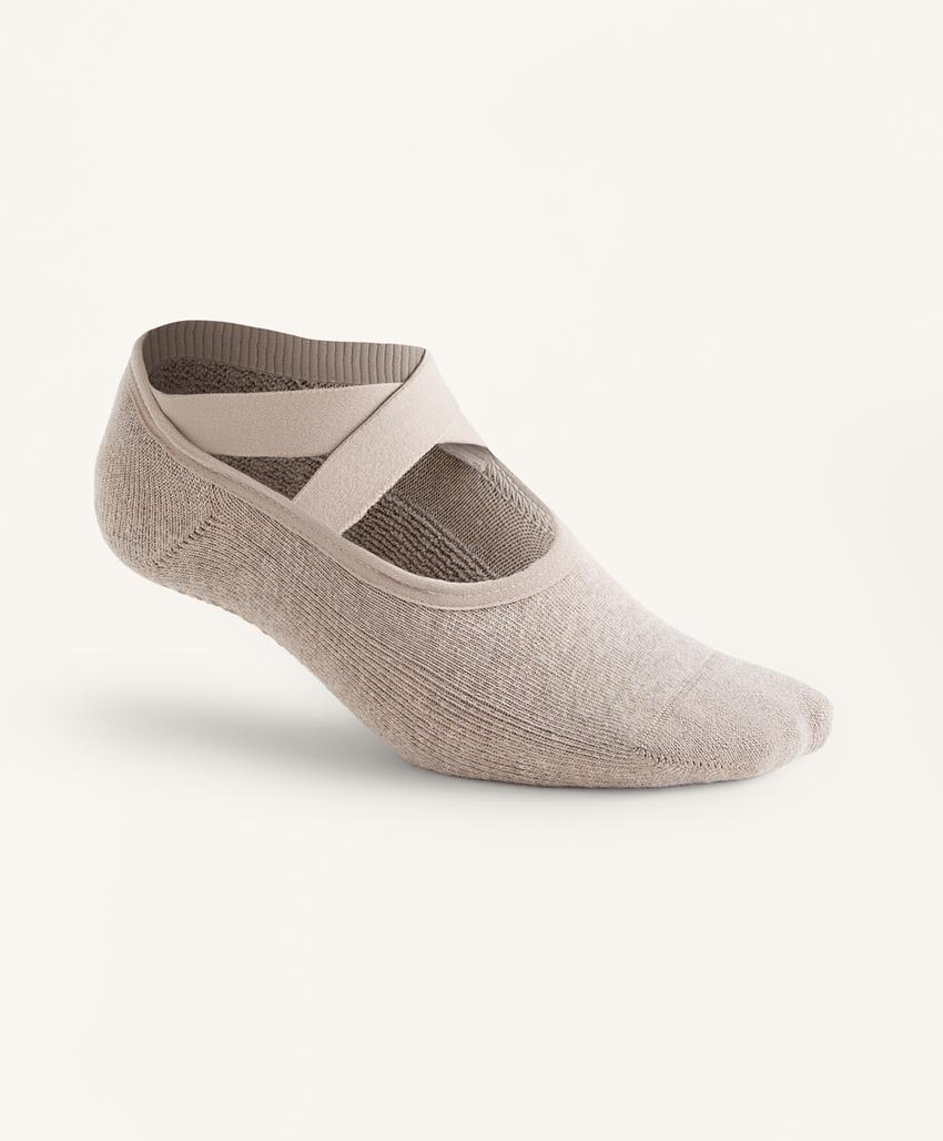 2 pairs of cotton blend yoga and Pilates socks with crossover straps