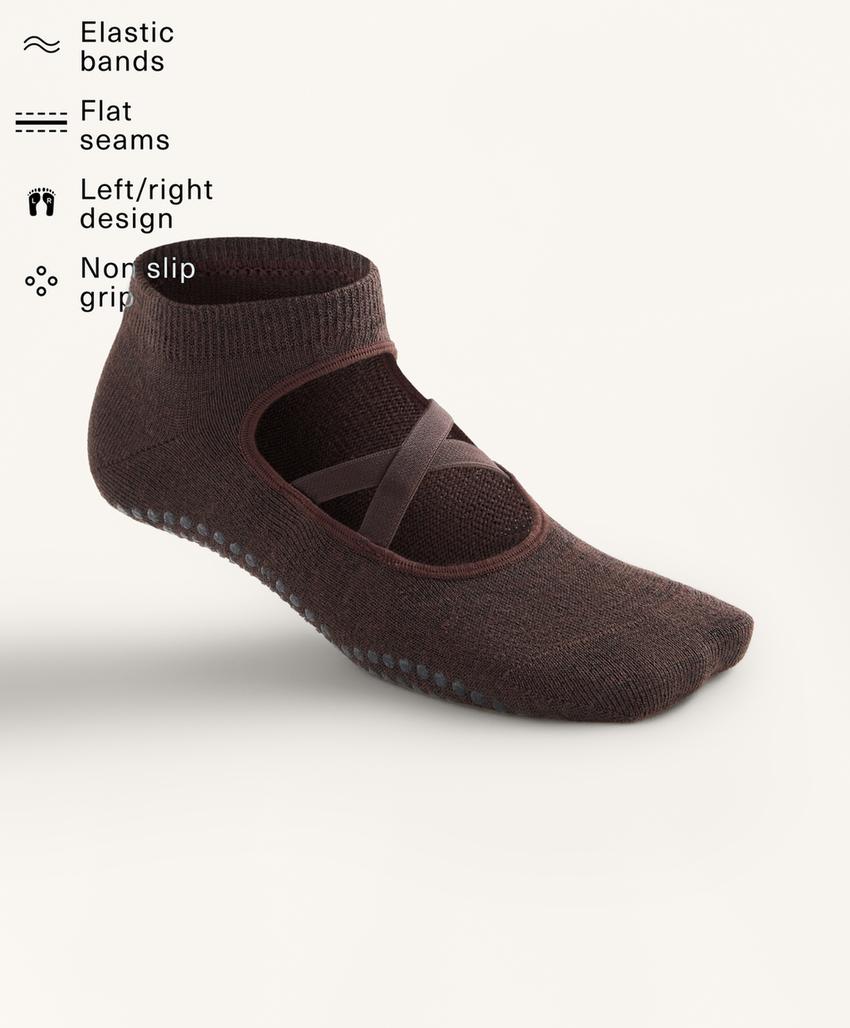 2 пары носков для йоги и пилатеса из хлопкового смесового материала с перекрестными ремешками