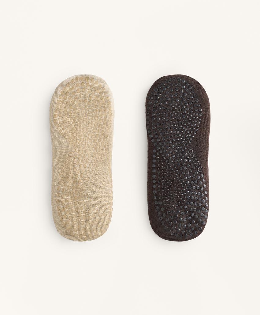 2 пары носков для йоги и пилатеса из хлопкового смесового материала с перекрестными ремешками