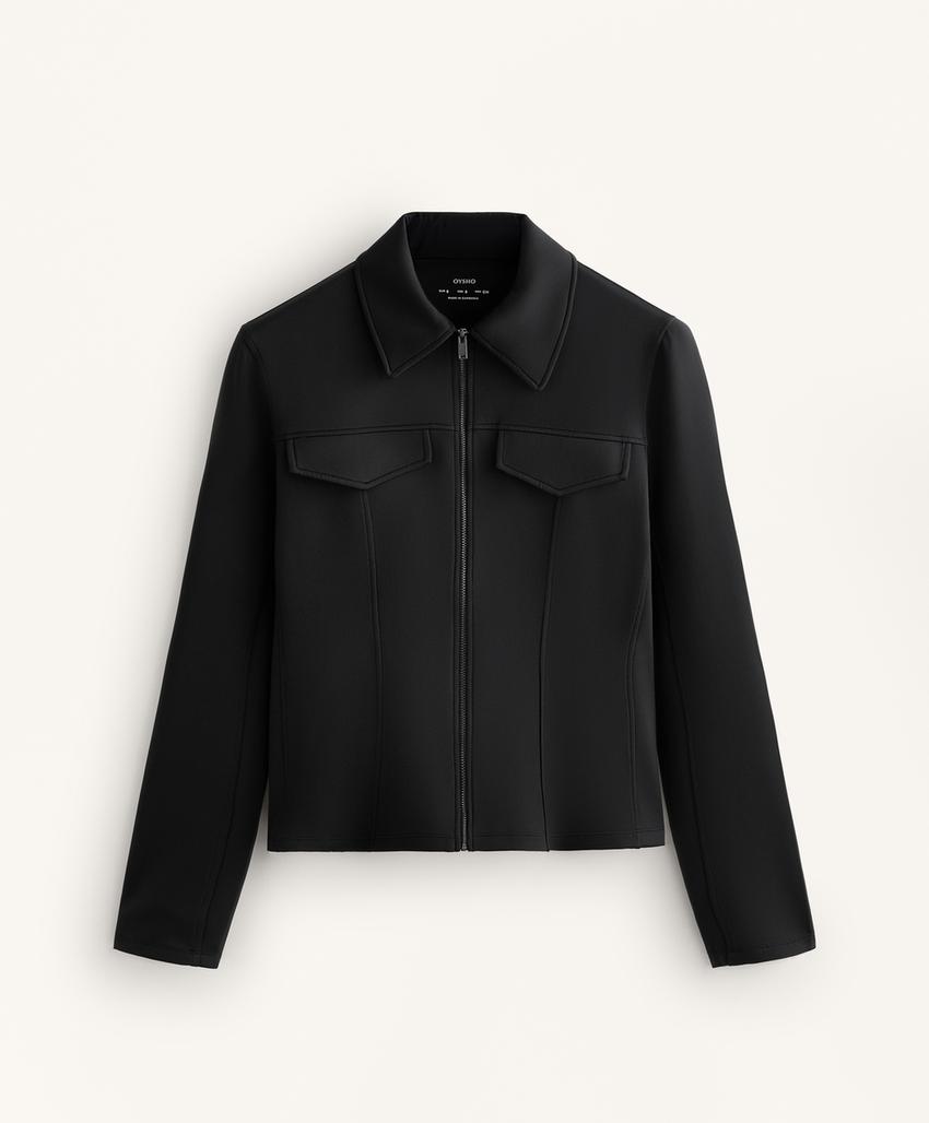 Куртка с эффектом неопрена в рубчик