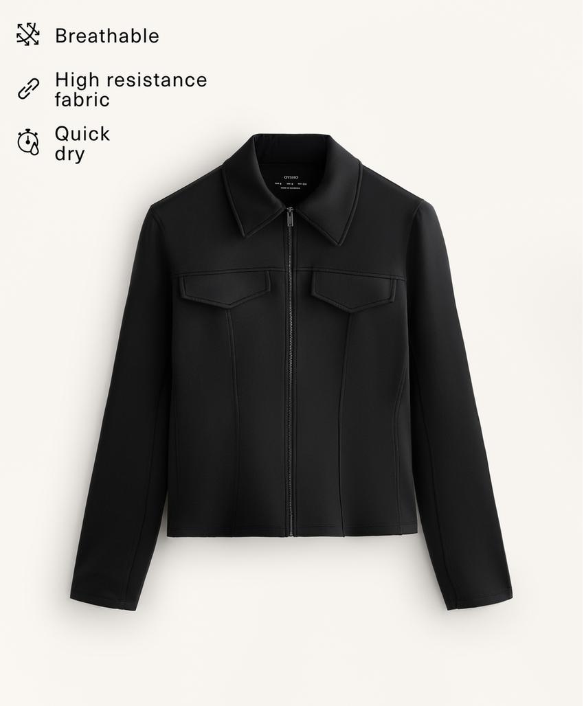 Куртка с эффектом неопрена в рубчик