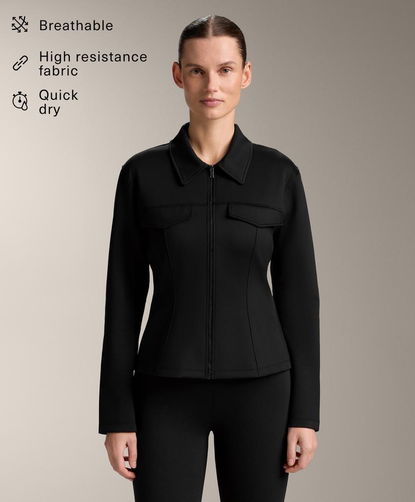 Куртка с эффектом неопрена в рубчик