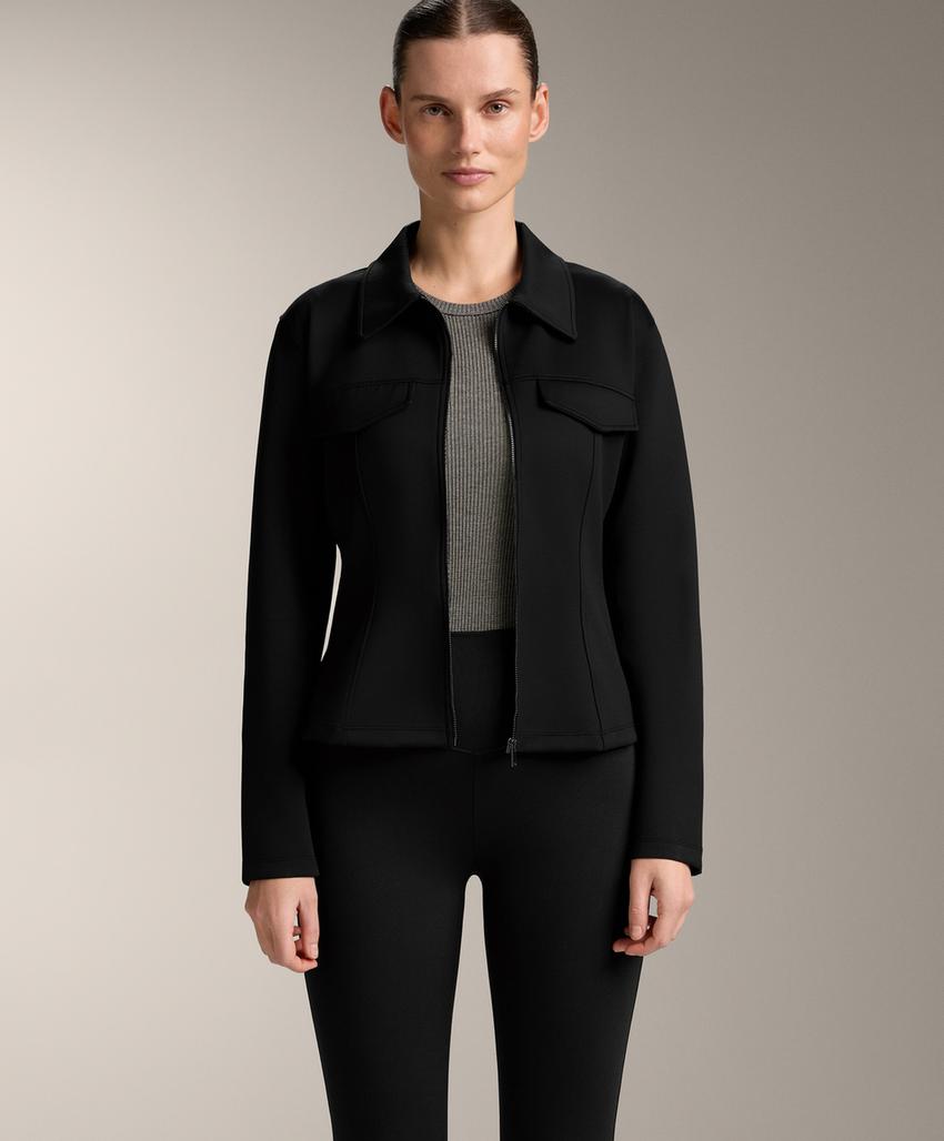 Куртка с эффектом неопрена в рубчик