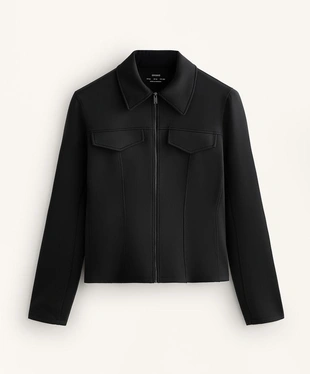 Куртка с эффектом неопрена в рубчик- Заказать в России