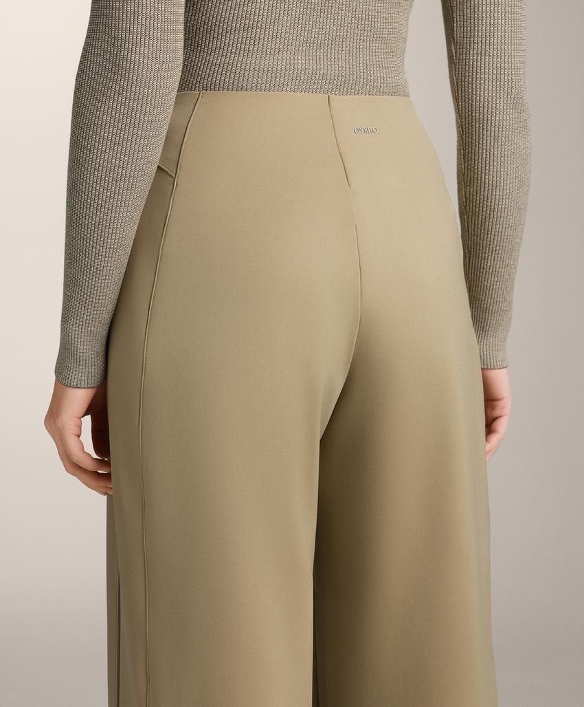 Прямые брюки High rise с эффектом неопрена и Piping