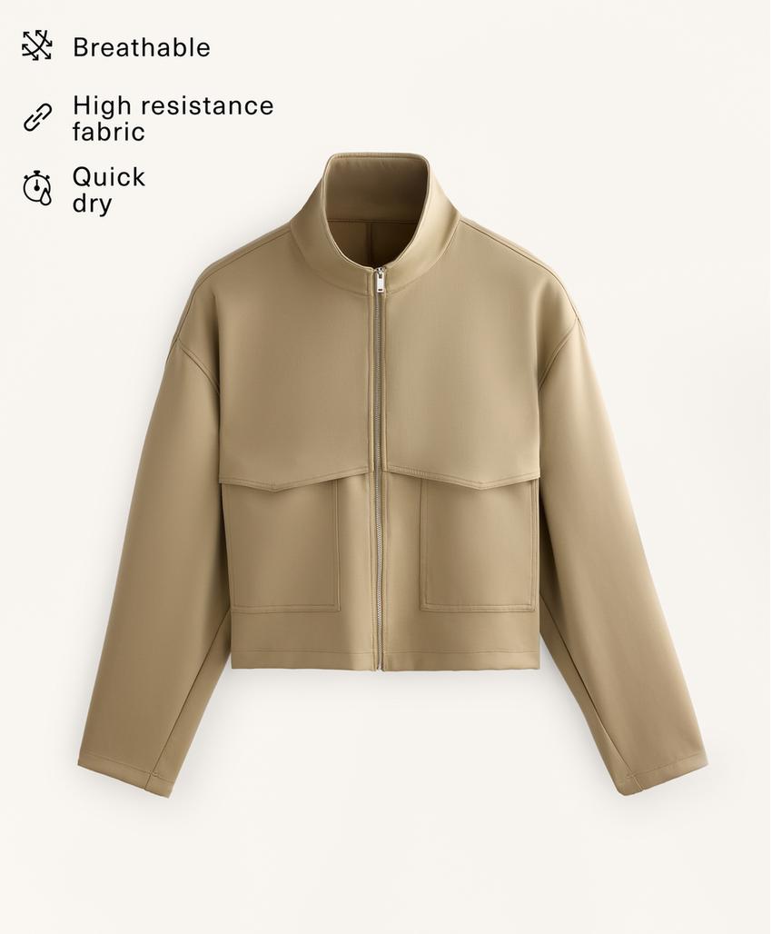 Куртка Boxy с эффектом неопрена