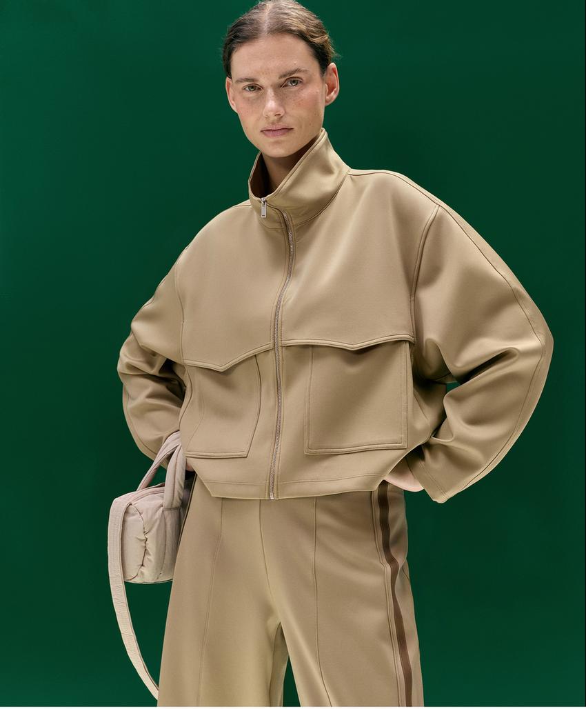 Куртка Boxy с эффектом неопрена