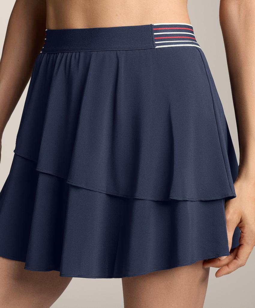 Короткая юбка с воланами и резинкой