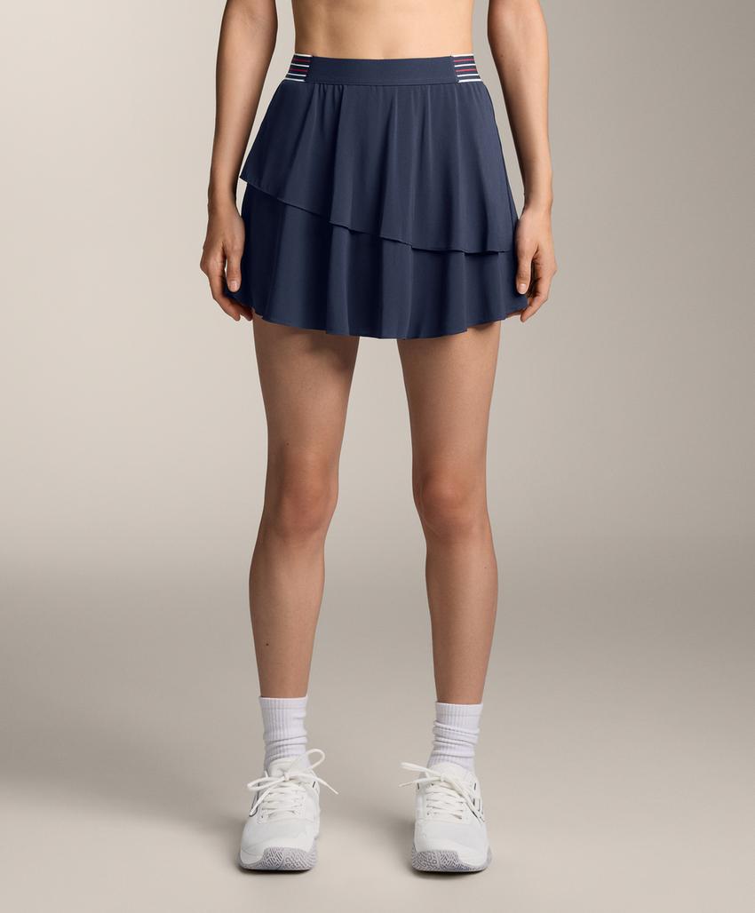 Короткая юбка с воланами и резинкой