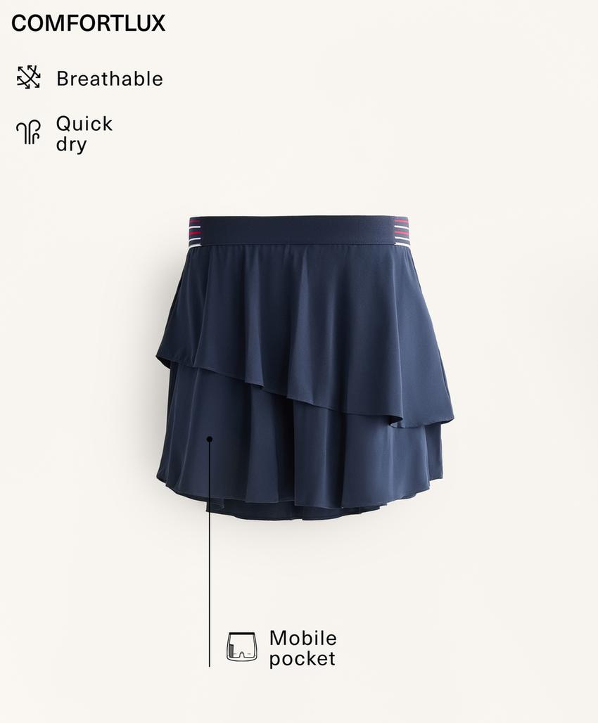 Короткая юбка с воланами и резинкой