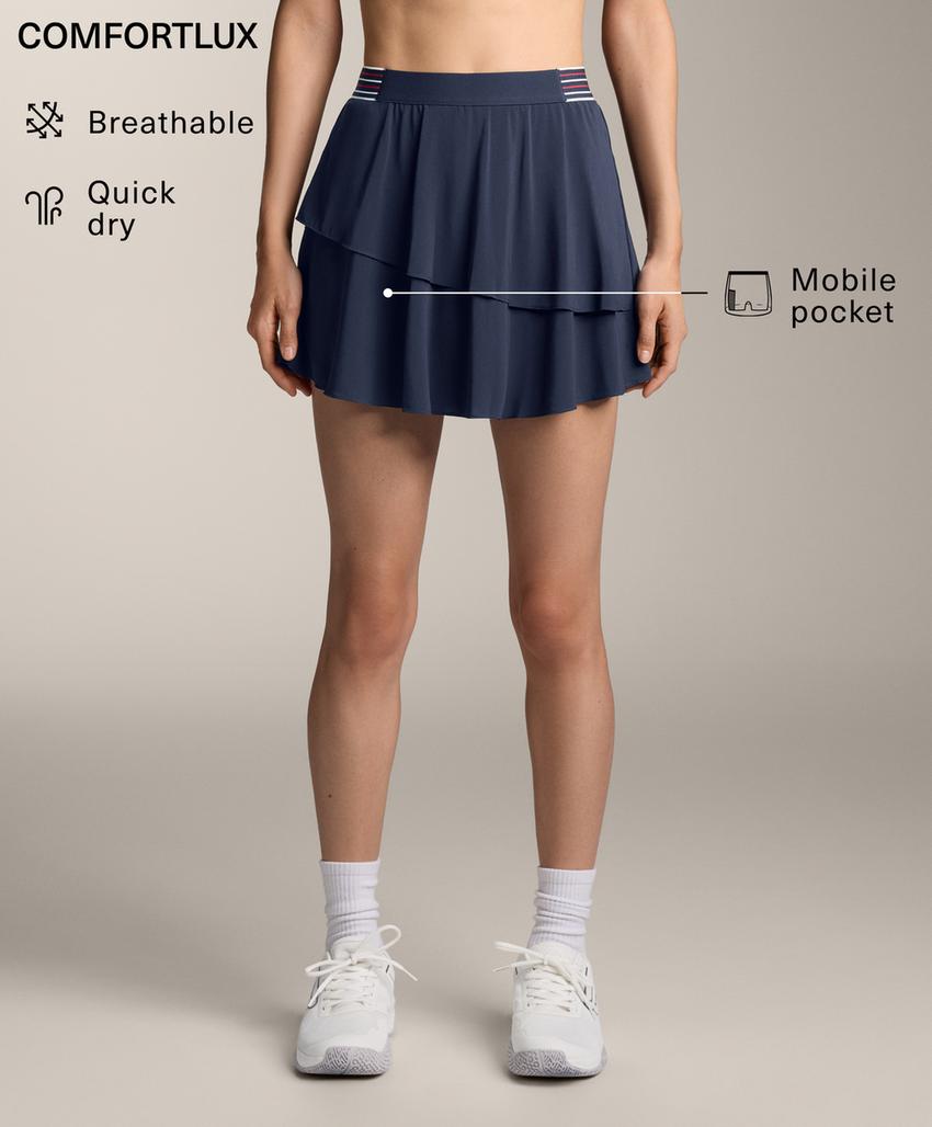 Короткая юбка с воланами и резинкой