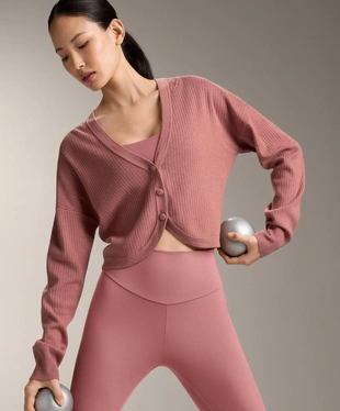 Вязаный кардиган в рубчик- Заказать в России