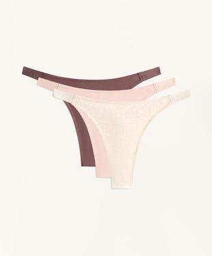 3 трусов танга из смесового хлопка с логотипом- Заказать в России