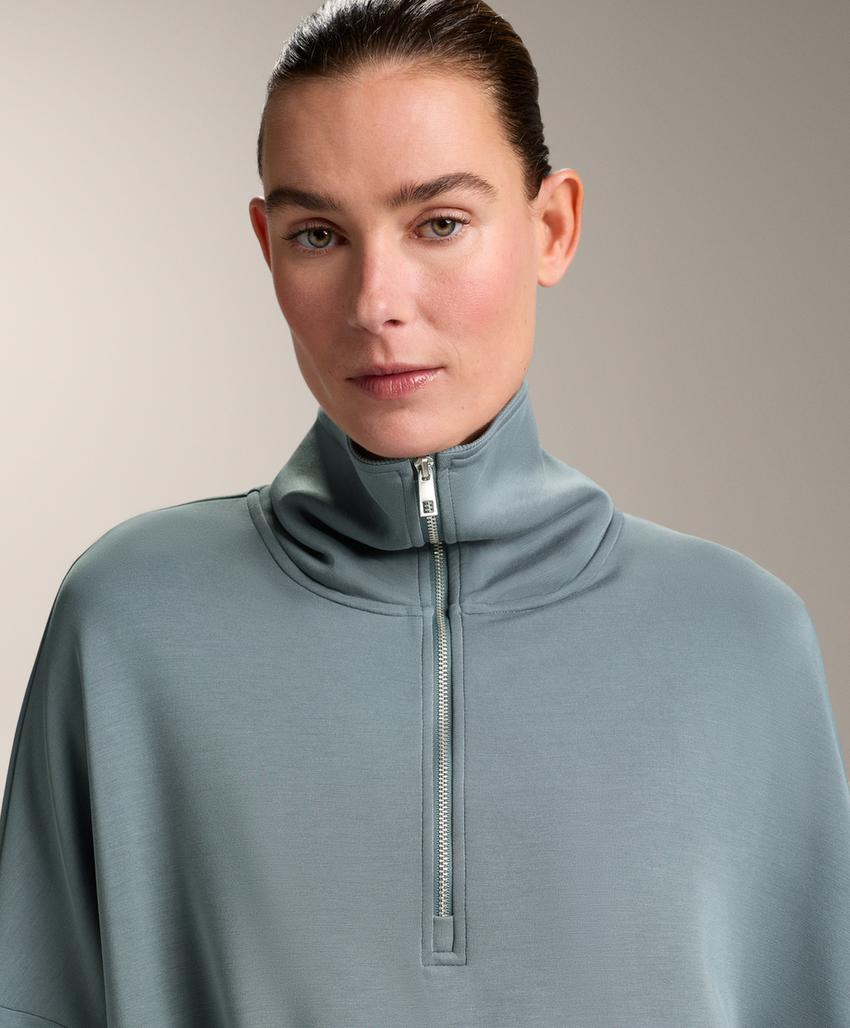 Толстовка на полумолнии из модала с мягким прикосновением