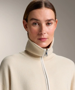 Вязаная куртка на молнии с контрастными деталями- Заказать в России