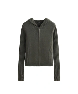 Приталенная вязаная куртка с капюшоном- Заказать в России