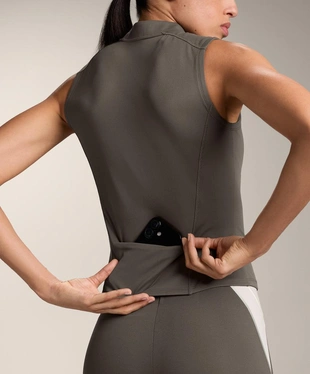 Футболка на молнии без рукавов- Заказать в России