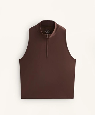 Футболка без рукавов на молнии до середины груди- Заказать в России