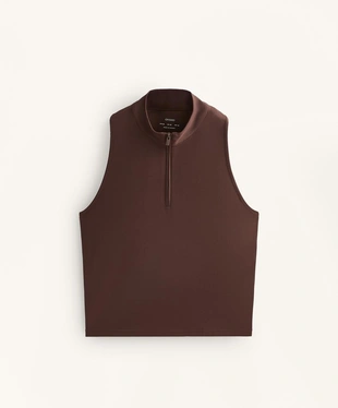 Футболка без рукавов на молнии до середины груди- Заказать в России