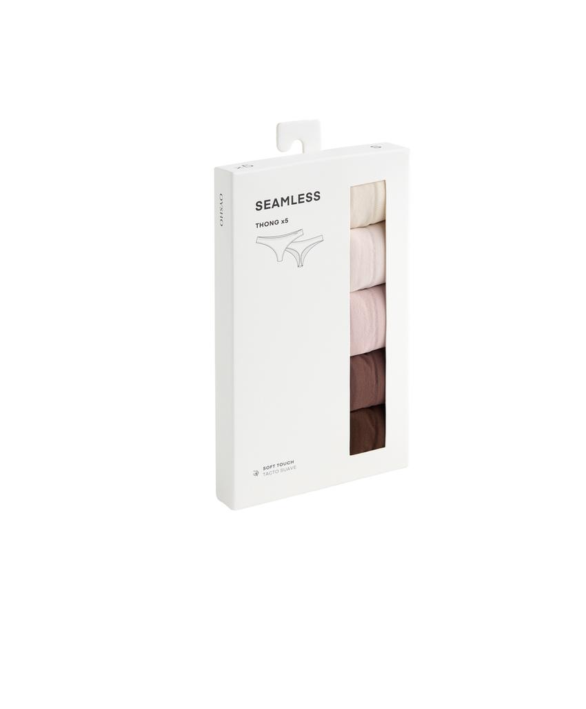 5 бесшовных трусов танга Seamless из мягкой ткани