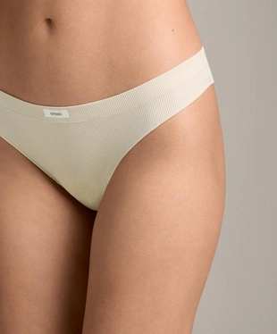 Набор из 3 трусов танга в рубчик с логотипом из смесового хлопка- Заказать в России