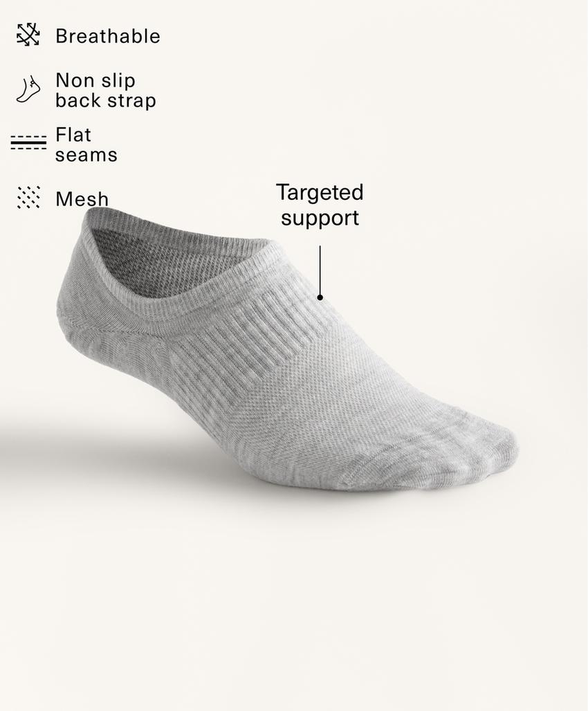 3 пары носков-следков из смесового хлопка с высоким вырезом