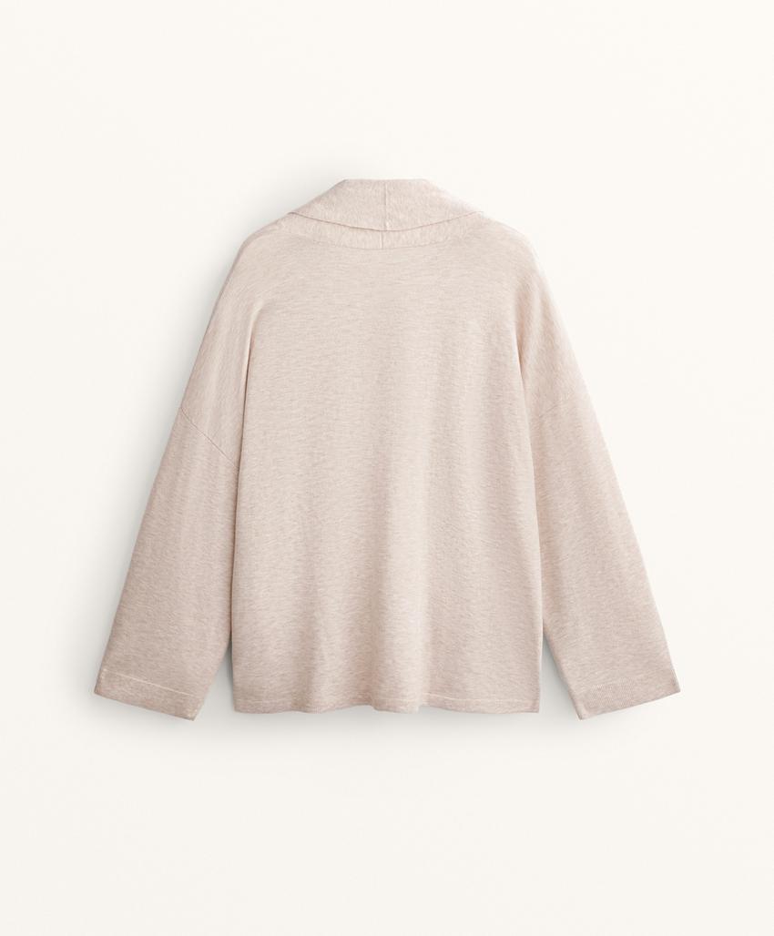 Вязаный кардиган с воротником с лацканами