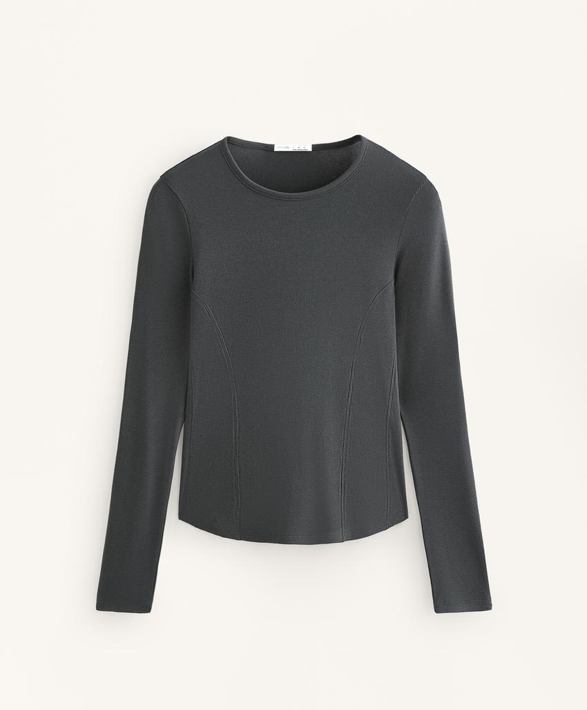 Футболка Rib с длинными рукавами, хлопком и модалом